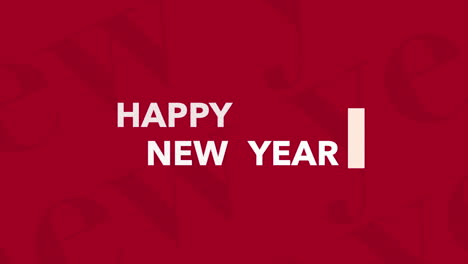 modern happy new year text on red gradient