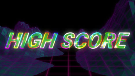 animation of high score text over metaverse background