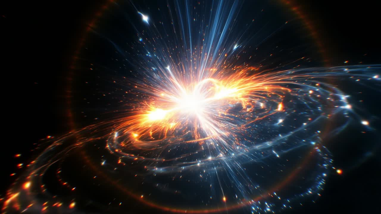 Supernovaeksplosion, der skaber en ny galakse i det dybe rum
