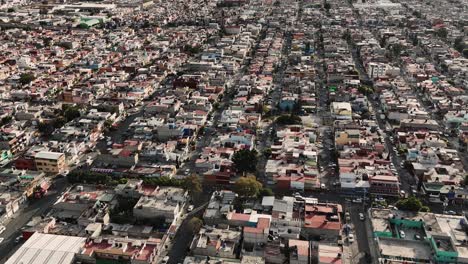 drone footage capturing the crowded neighborhoods of ecatepec, mexico