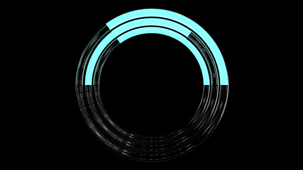 트렌디한 로딩 네온 서클의 3d 루프 애니메이션, 알파 채널과 그린 스크린의 진행 아이콘.