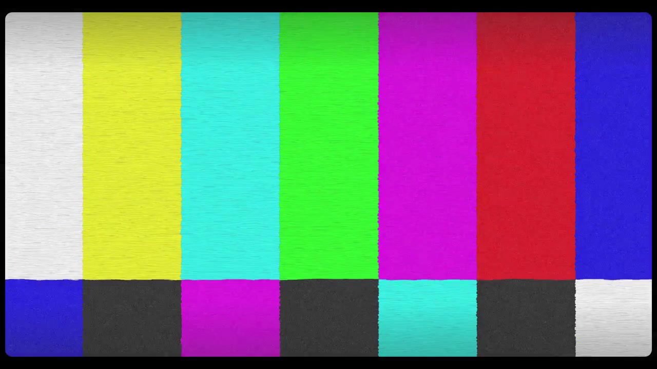 Television Test Pattern with Glitch and Signal Interference