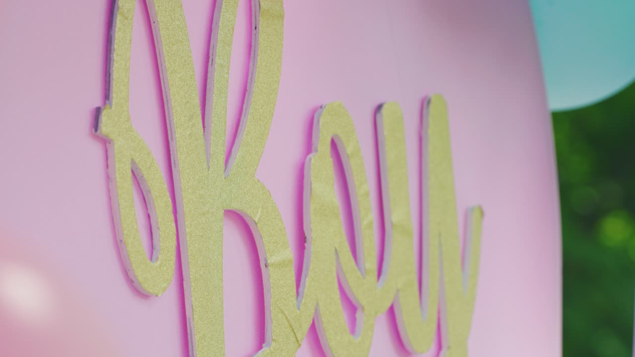 palabra de niño desde el lado vista de niño o niña género revelar fondo de la fiesta