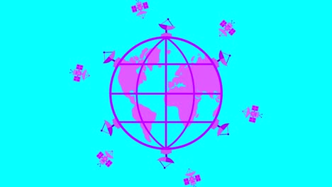 looped animation of drawings with a theme of space