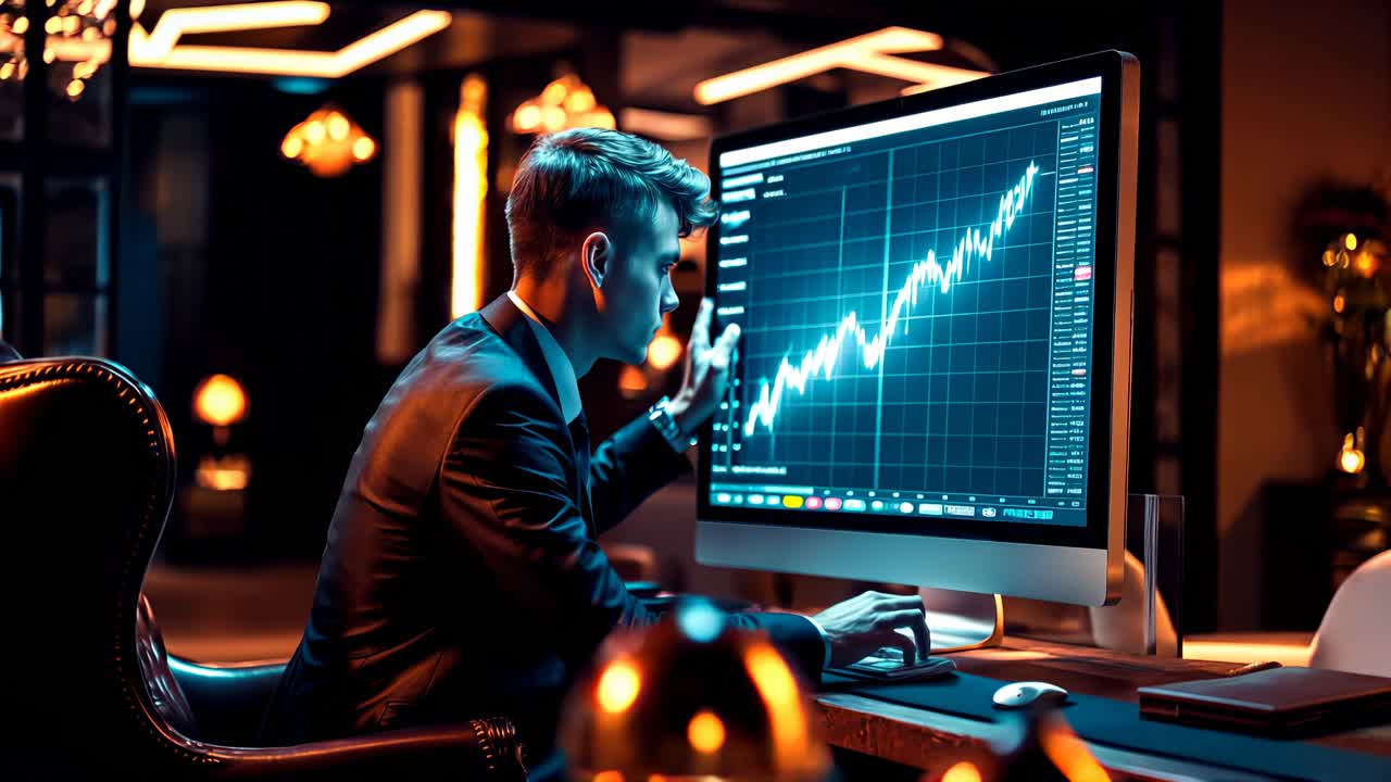 Professional trader engaged in comprehensive analysis of stock market trends and developments