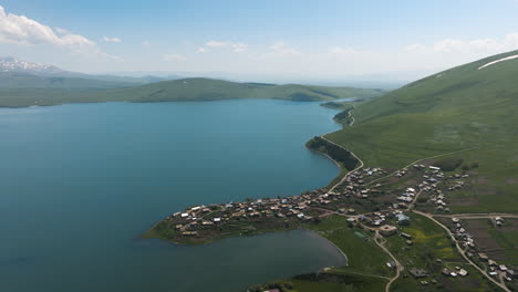 Peaceful-Tabatskuri-town-located-on-a-semi-island-by-the-volcanic-formed-lake