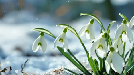 a bunch of white flowers that are in the snow