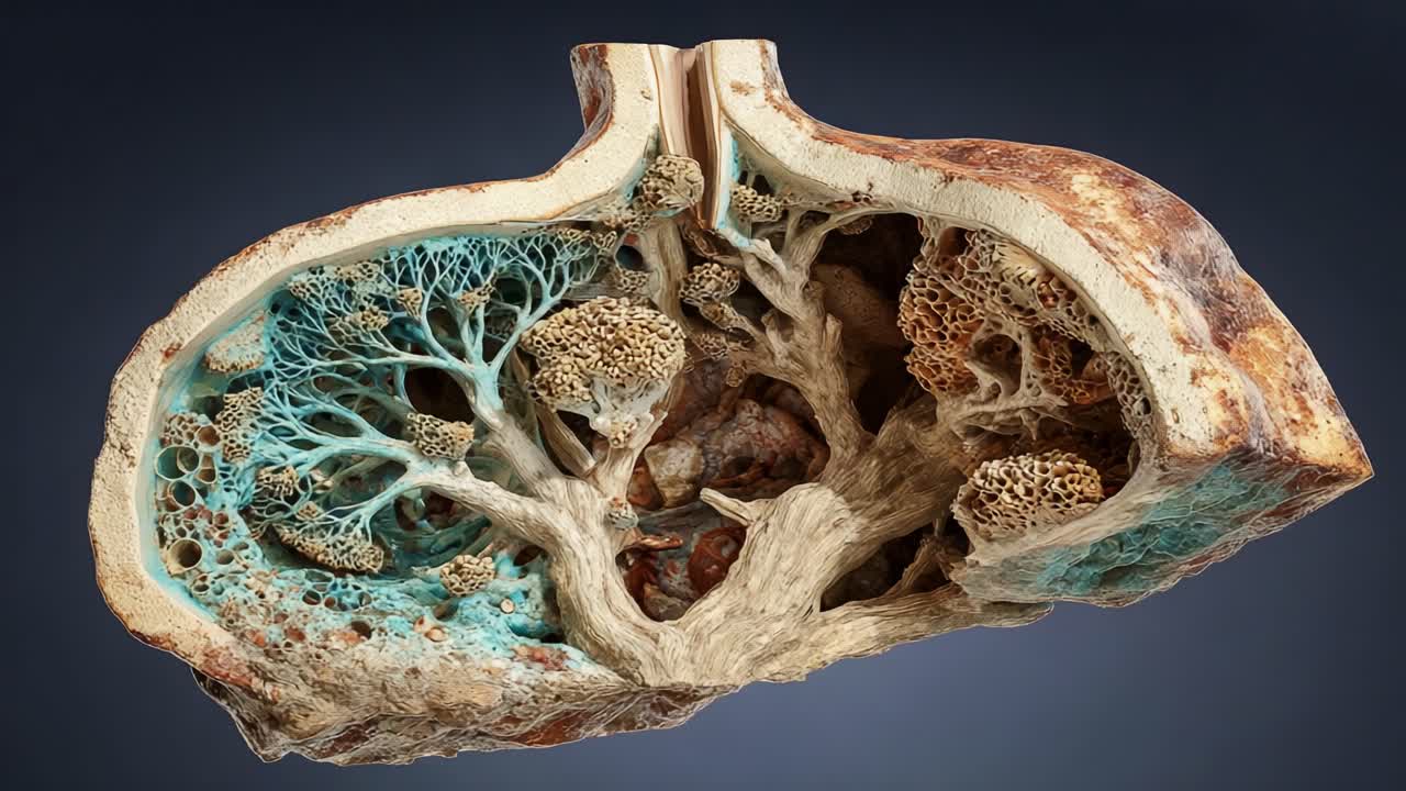 Exploring the Intricate Layers of Nature: A Detailed Visualization of Organic Structures and Textures in a Unique Cross-Section, Showcasing the Fusion of Natural Elements and Artistic Design