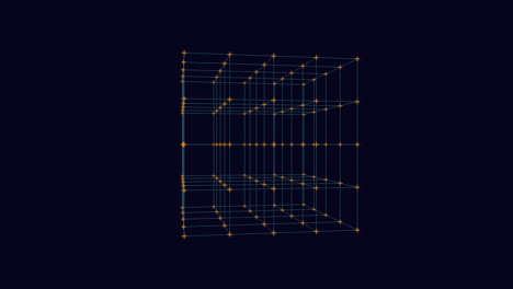 cubed illusion 3d rendered blue line grid structure