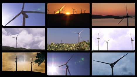 Montage-footage-presenting-wind-turbines