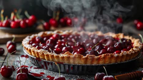 freshly baked cherry pie