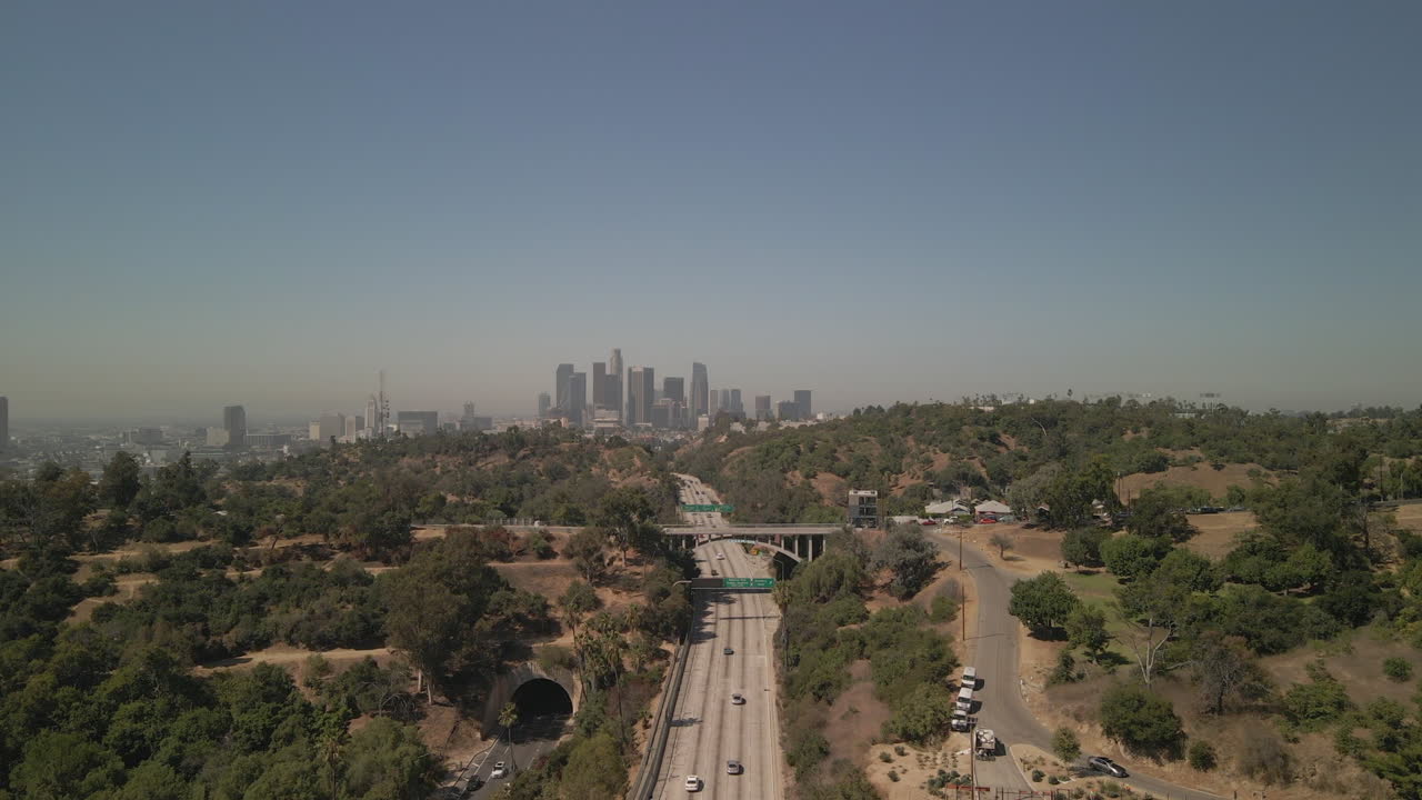 Elysian Park a Los Angeles - Vista sulla superstrada.