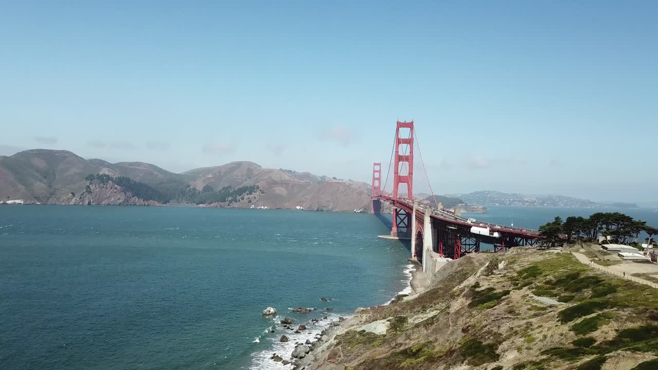 캘리포니아의 골든 게이트 다리 아름다운  ⁇ 빛 날