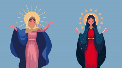 two mary virgins sacred characters