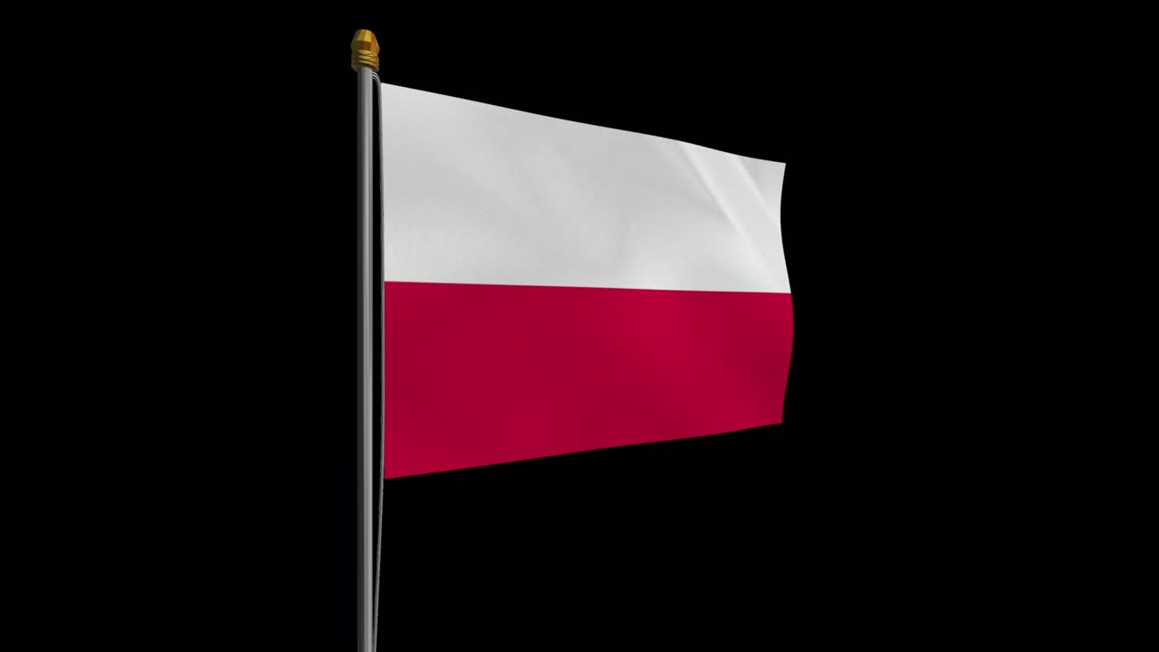 바람에 날아다니는 폴란드 발의 루프 비디오, 4k의 느린 동작 비디오, 알파 채널