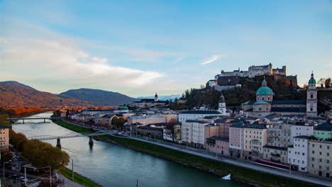 el horizonte de salzburg y el castillo de hohensalzburg