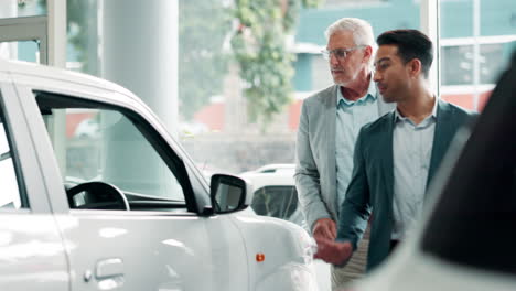 two men at a car dealership