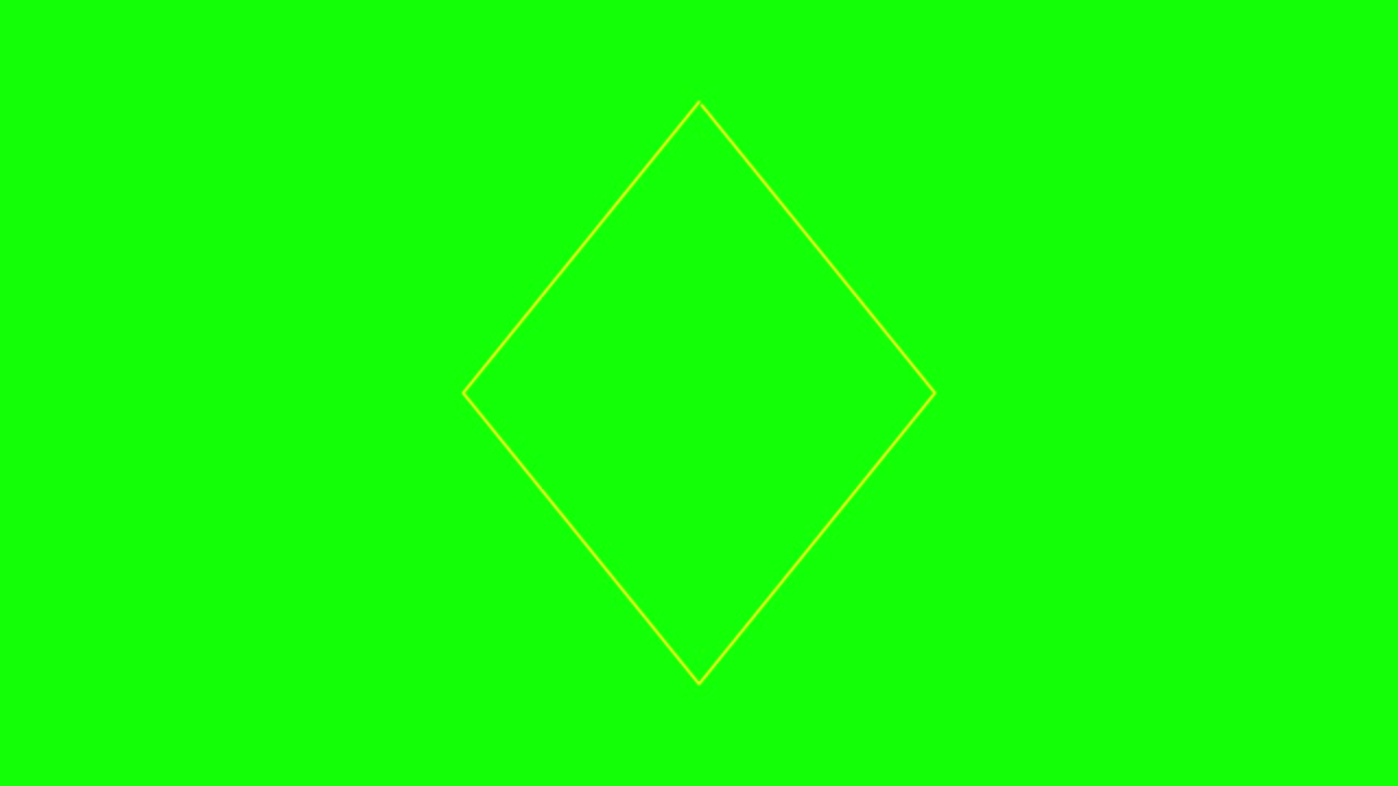다이아몬드 선으로 녹색 배경으로 확대 및 축소 반복 움직임