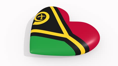 heart in colors and symbols of vanuatu on white background, loop