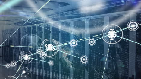 Animation-of-network-of-connections-over-server-room