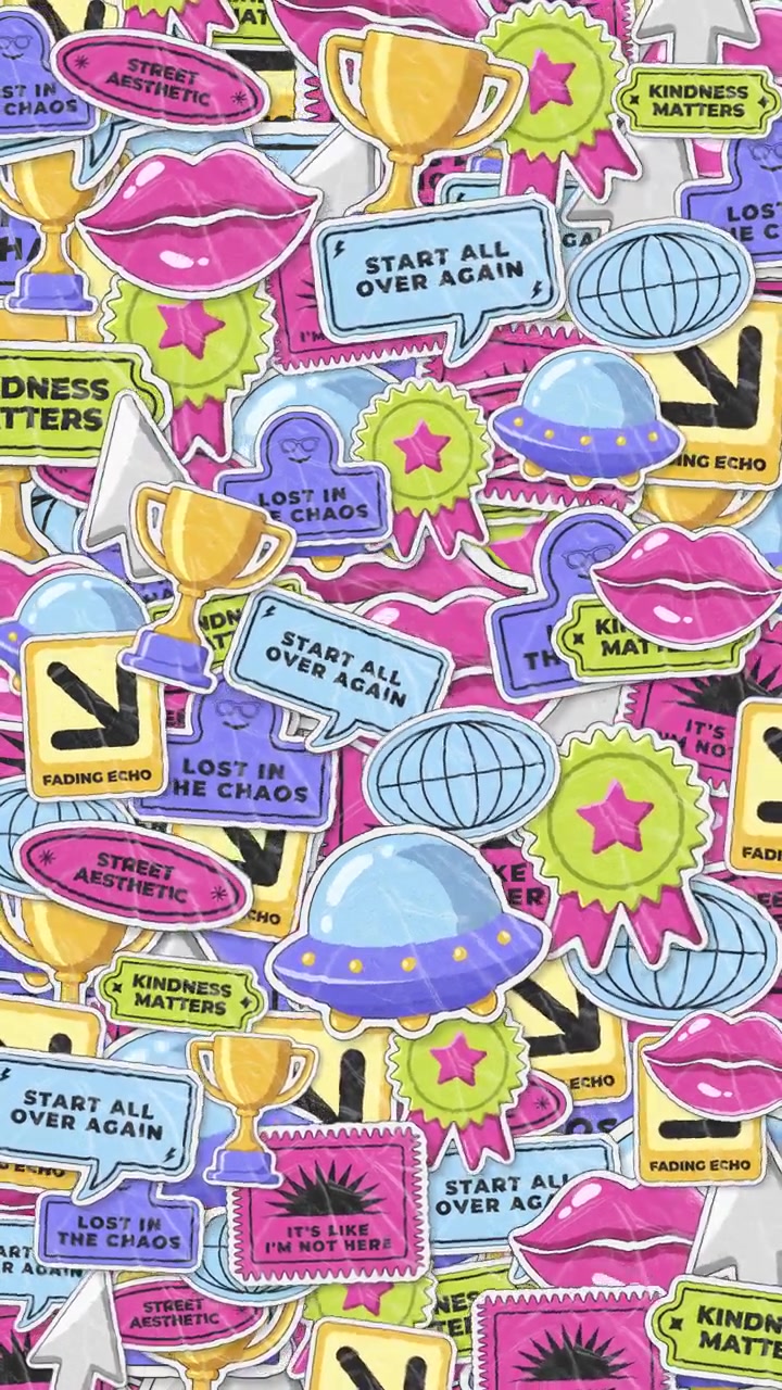 Animeret sticker collage baggrund