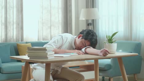 tired student napping at desk