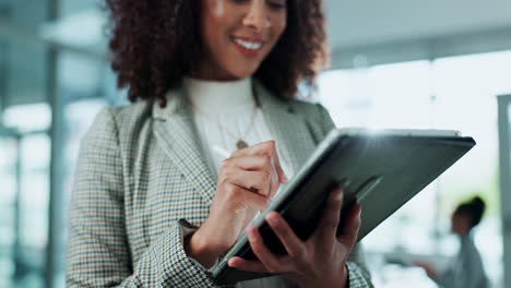 professional woman using tablet