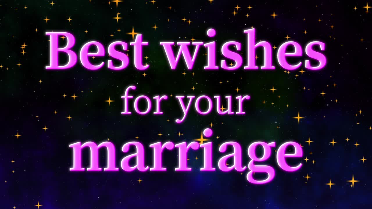 당신의 결혼에 대한 가장 좋은 소원 문자 메시지 애니메이션 모션 그래픽