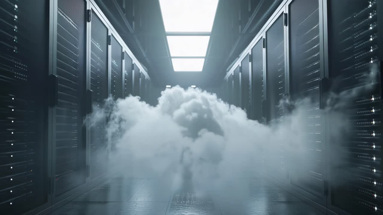 Server Room with Fog