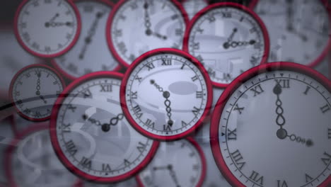 animation of moving clocks with different time