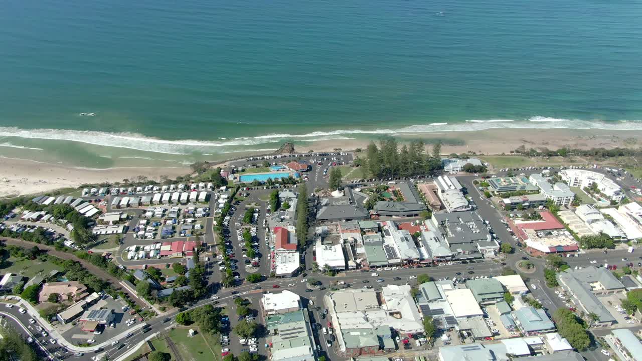 바이런 베이 시티, 뉴 사우스 웨일즈 호주의 공중 드론 샷