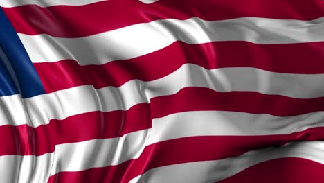 beautiful 3d animation of the liberia flag in loop mode