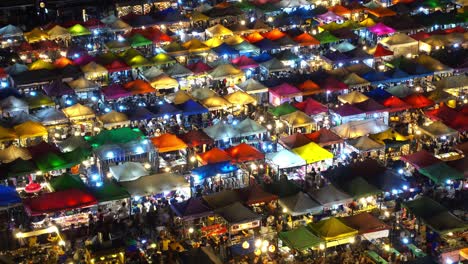 high view of rod fai night market, ratchada