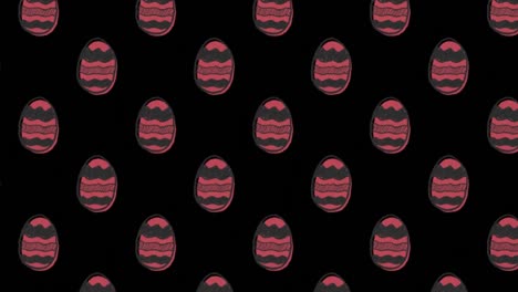animación de iconos de huevos de pascua sobre un fondo negro.