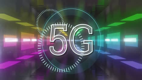 Texto-De-5g-En-Círculos-Contra-Un-Túnel-Brillante