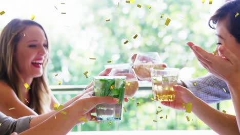 group of friends having a toast