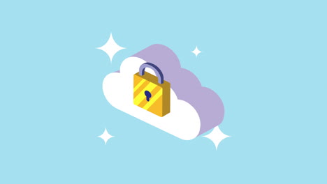icono de bloqueo de seguridad en la nube