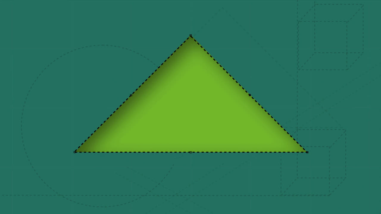 video generado digitalmente de un triángulo dibujado con un lápiz