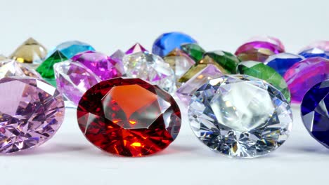 colorful gems on white background