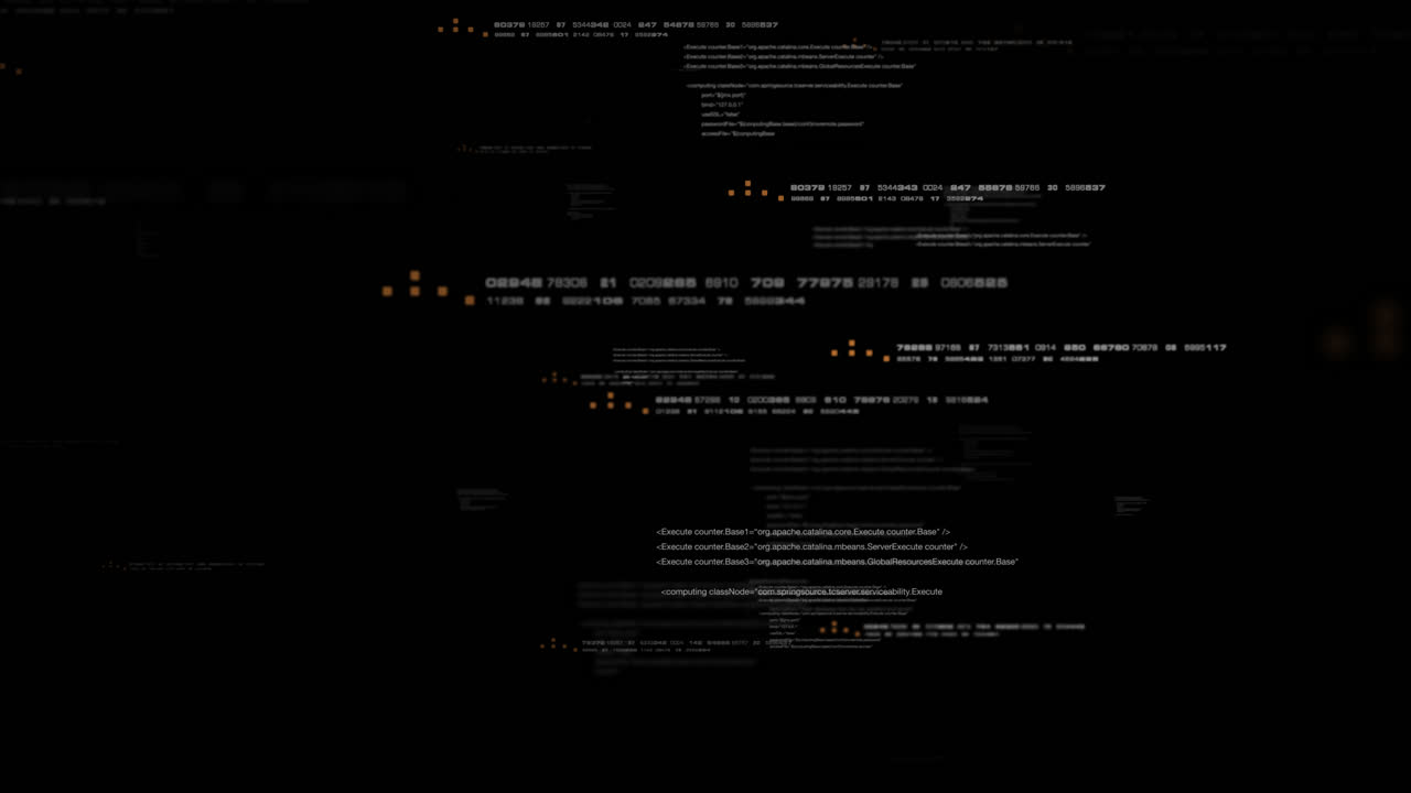 simulación futurista del concepto de red 5g, partículas de matriz física cuántica de inteligencia artificial aprendizaje profundo realizando análisis computacional cabeza arriba fondo de bucle de visualización con canal alfa