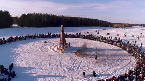 maslenitsa celebration in a snowy landscape