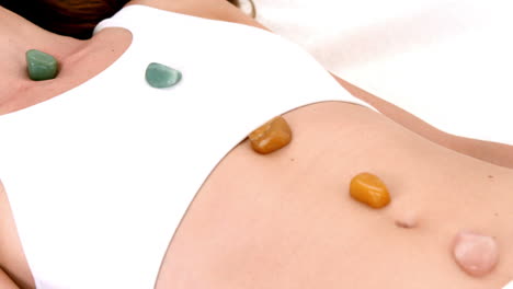 woman at crystal healing session
