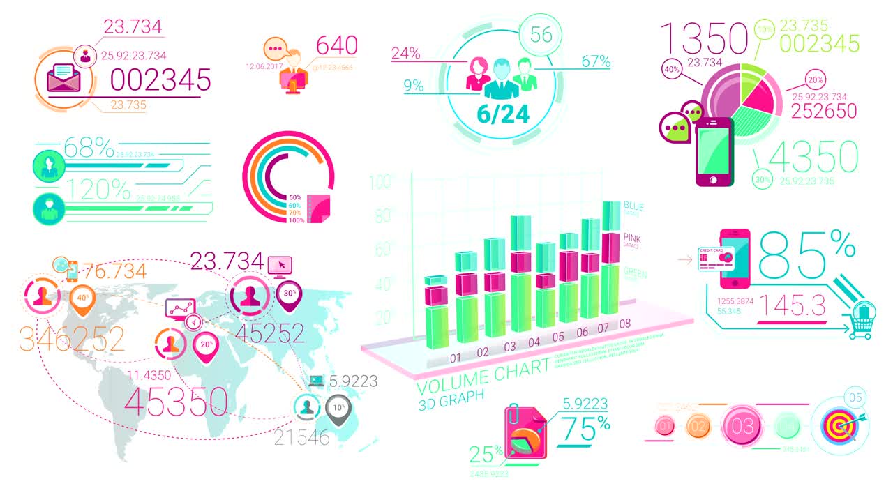elementos infográficos corporativos coloridos