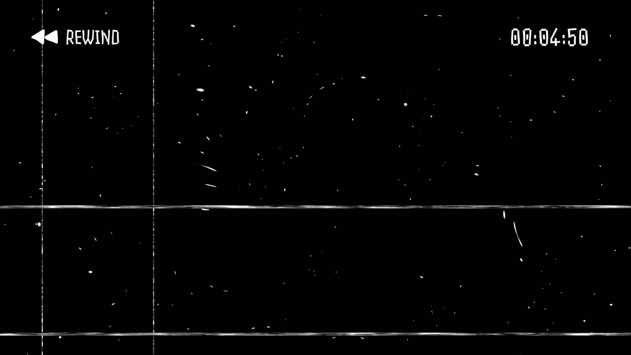 Vintage VHS Rewind Effect with Film Grain and Glitch Overlay