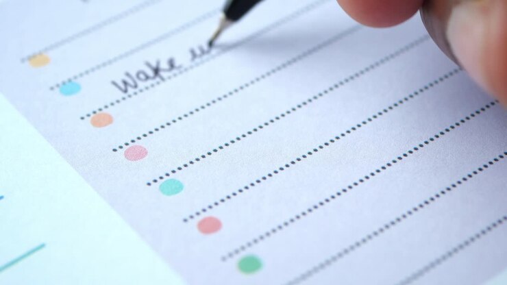 Person Writing Daily Schedule in Planner