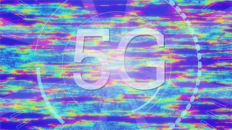 5g text against abstract colorful background