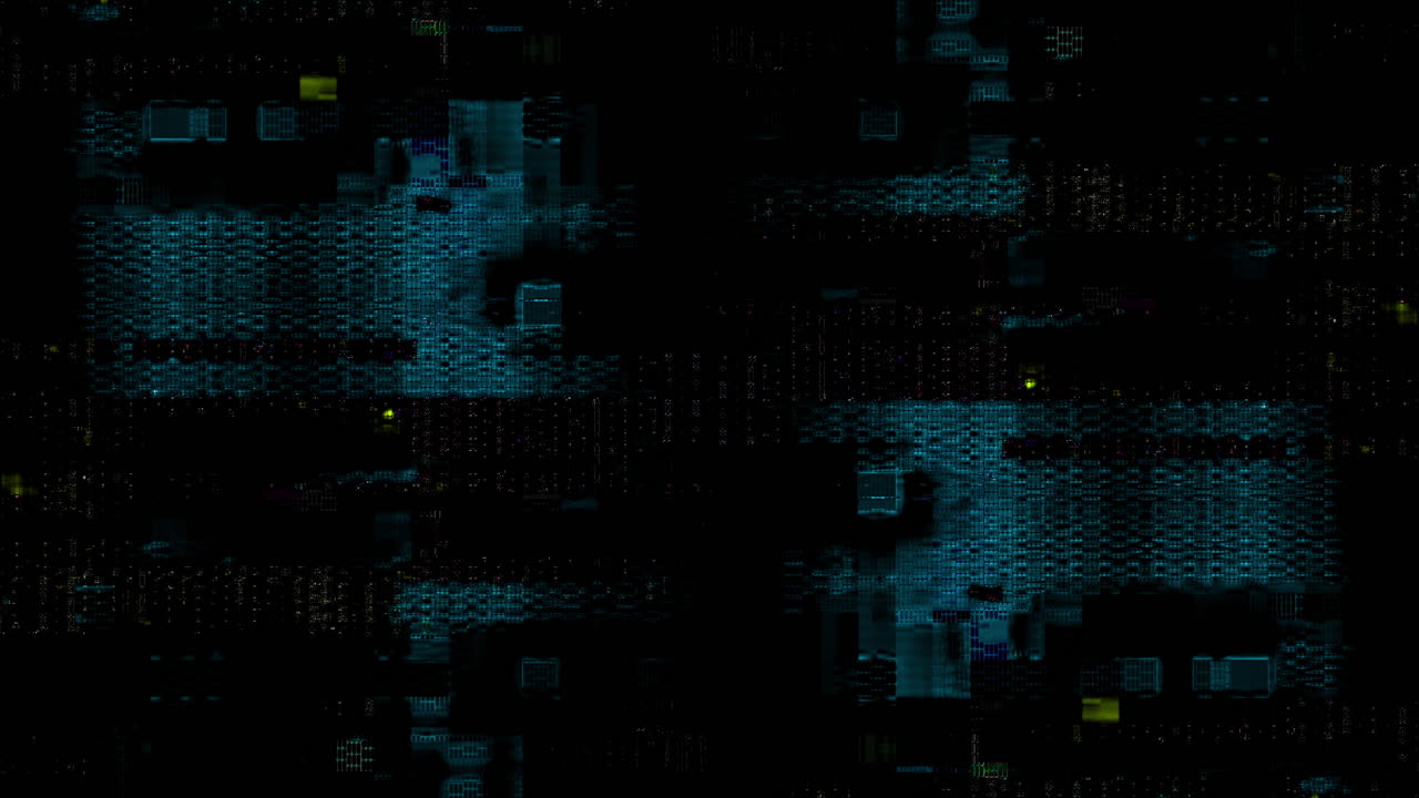 Flickering Digital Glitch Noise with Colorful Vertical Lines