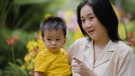 asian family in the park