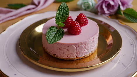 pink raspberry cheesecake