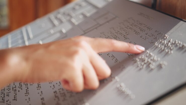 Person Reading Braille